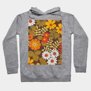 70s Orange Flowers Hoodie